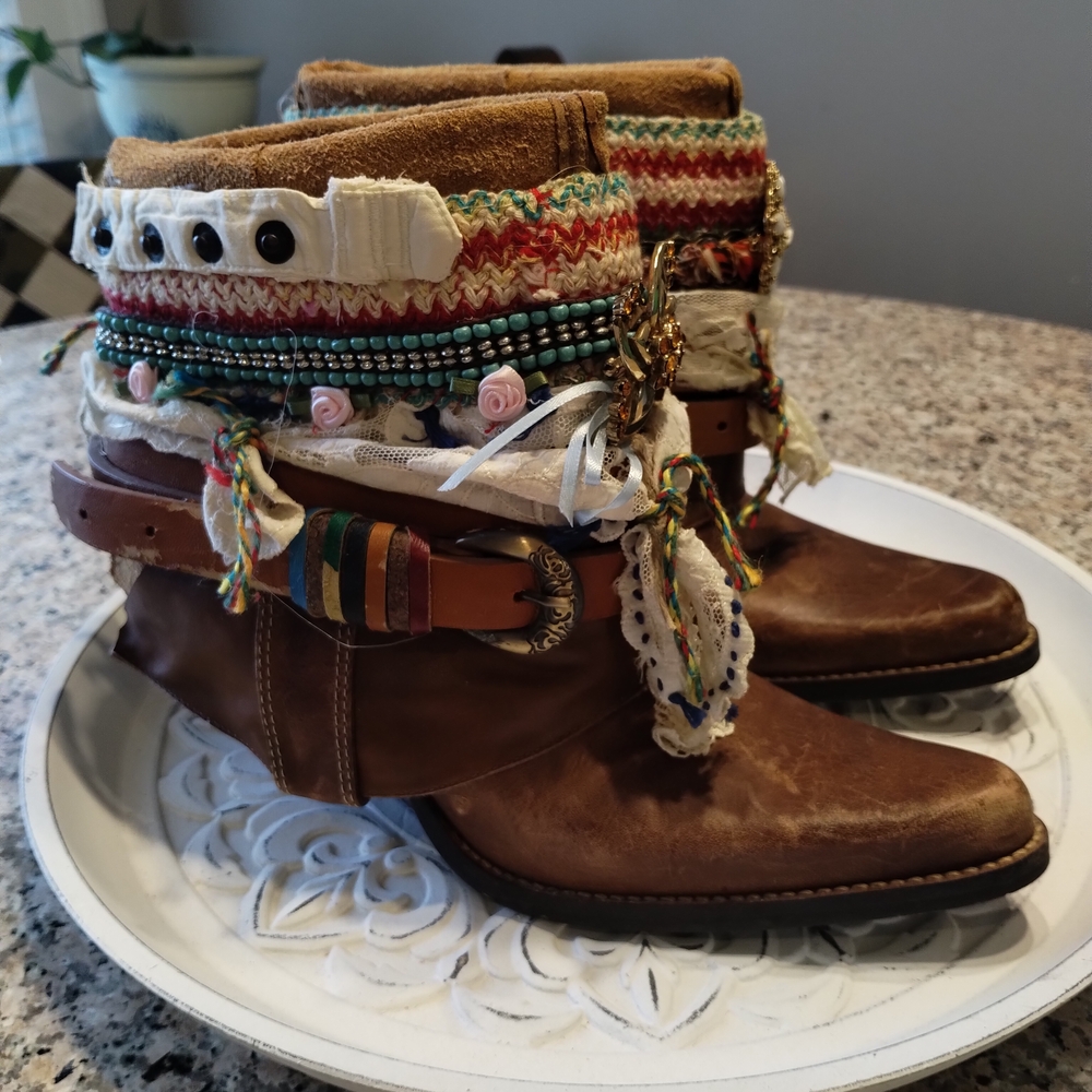 Bohemian (Upcycled) Ankle Boots